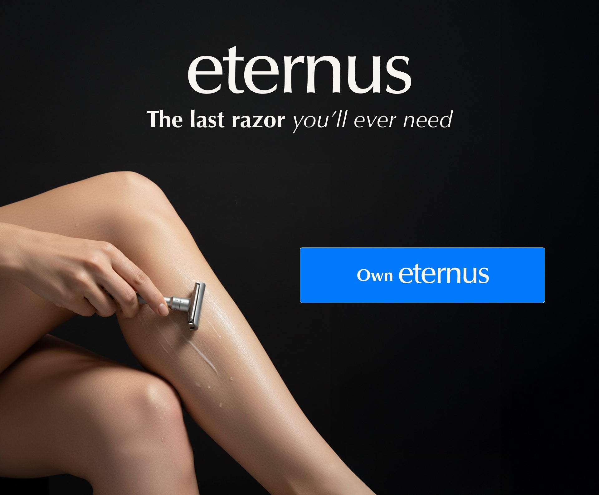 eternus adjustable safety razor on dark background — premium metal razor for a close, comfortable shave